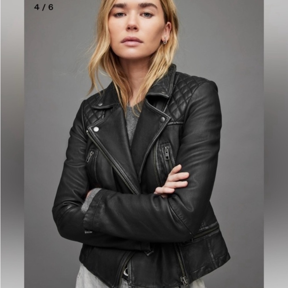 Women's Black All Saints Leather Jacket